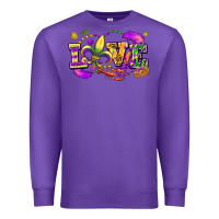 Purple Love Mardi Gras Premium Sweatshirt - FaDigitalArtStudio