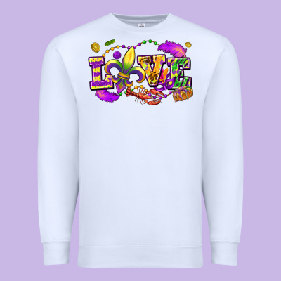 Love Mardi Gras Premium Sweatshirt Designed By Fadigitalartstudio