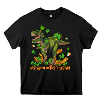 Black shamrockscrusher t rex and horseshoe Heavy Core Tee - AdoDesignShop