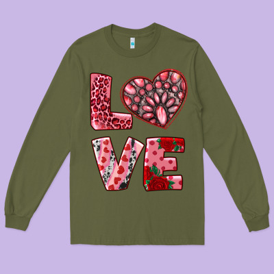 Love With Pink Gemstone Long Sleeve Tee Designed By Ranaportraitstore