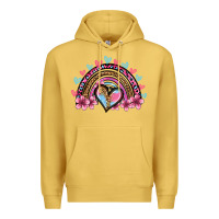 Antique Gold valentine's day rainbow heart olivia Premium Hoodie - OliviaCreatesArt