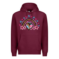 Burgundy valentine's day rainbow heart olivia Premium Hoodie - OliviaCreatesArt
