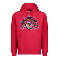 Cardinal valentine's day rainbow heart olivia Premium Hoodie - OliviaCreatesArt