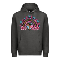 Charcoal Heather valentine's day rainbow heart olivia Premium Hoodie - OliviaCreatesArt