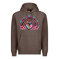 Coffee valentine's day rainbow heart olivia Premium Hoodie - OliviaCreatesArt