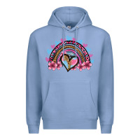 Colony Blue valentine's day rainbow heart olivia Premium Hoodie - OliviaCreatesArt