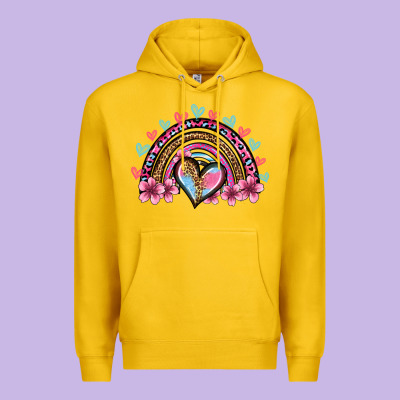 Valentine's Day Rainbow Heart Olivia Premium Hoodie Designed By Oliviacreatesart
