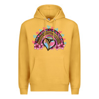 Mustard valentine's day rainbow heart olivia Premium Hoodie - OliviaCreatesArt