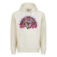Oatmeal Heather valentine's day rainbow heart olivia Premium Hoodie - OliviaCreatesArt