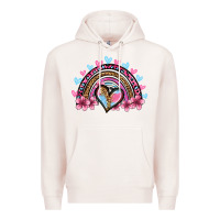 Pale Pink valentine's day rainbow heart olivia Premium Hoodie - OliviaCreatesArt