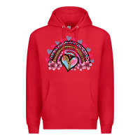 Red valentine's day rainbow heart olivia Premium Hoodie - OliviaCreatesArt