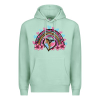 Seafoam valentine's day rainbow heart olivia Premium Hoodie - OliviaCreatesArt