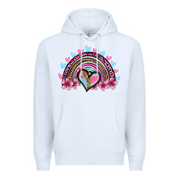 White valentine's day rainbow heart olivia Premium Hoodie - OliviaCreatesArt
