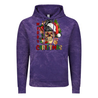 Cloud Purple Merry Christmas skeleton messy bun Vintage Hoodie - NancyCooperArtShop