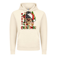 Vintage Arctic Merry Christmas skeleton messy bun Vintage Hoodie - NancyCooperArtShop