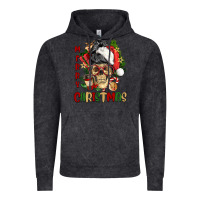 Vintage Black Merry Christmas skeleton messy bun Vintage Hoodie - NancyCooperArtShop