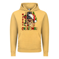 Vintage Mustard Merry Christmas skeleton messy bun Vintage Hoodie - NancyCooperArtShop