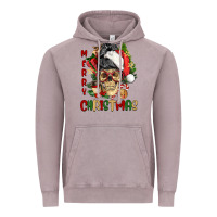 Vintage Zinc Merry Christmas skeleton messy bun Vintage Hoodie - NancyCooperArtShop