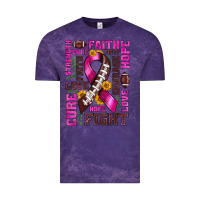 Cloud Purple breast cancer american football ribbon love cure fight bbs Vintage Tee - BundleAndBundleShop