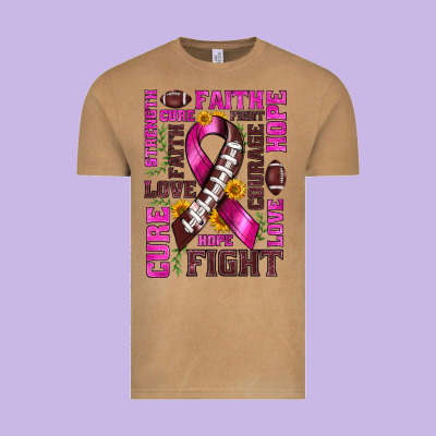 Breast Cancer American Football Ribbon Love Cure Fight Bbs Vintage Tee Designed By Bundleandbundleshop
