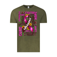 Vintage Olive breast cancer american football ribbon love cure fight bbs Vintage Tee - BundleAndBundleShop