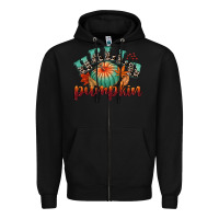 Black hello pumpkin Zipper Hoodie - CowGirlArtShop
