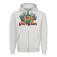 Dove Grey hello pumpkin Zipper Hoodie - CowGirlArtShop