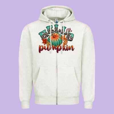 Hello Pumpkin Zipper Hoodie Designed By Cowgirlartshop