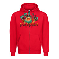 Red hello pumpkin Zipper Hoodie - CowGirlArtShop