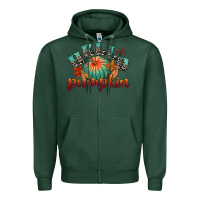 Sports Green hello pumpkin Zipper Hoodie - CowGirlArtShop