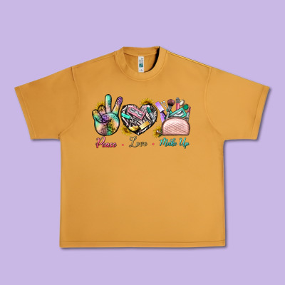 Peace Love Make Up Urban Heavy Tee Designed By Bundleandbundleshop