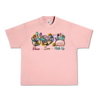 Salmon Peace Love Make Up Urban Heavy Tee - BundleAndBundleShop