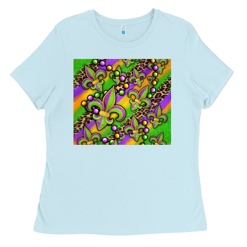 Mardi Gras Carnival Fleur De Lis Ladies Tee by Jasminsmagicworld | Teevron