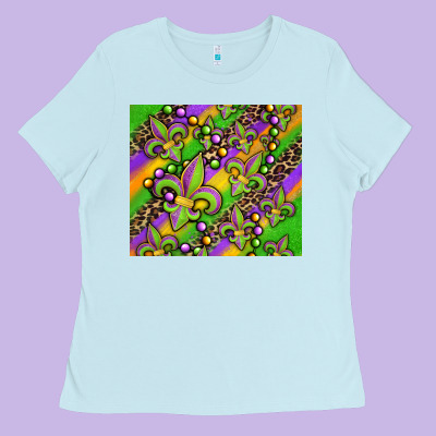 Mardi Gras Carnival Fleur De Lis Ladies Tee Designed By Jasminsmagicworld
