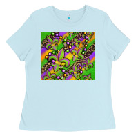 Baby Blue mardi gras carnival fleur de lis Ladies Tee - Jasminsmagicworld