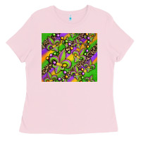 Bubblegum Pink mardi gras carnival fleur de lis Ladies Tee - Jasminsmagicworld