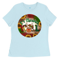 Baby Blue it's Christmas y'all reindeer Christmas Ladies Tee - Jasminsmagicworld