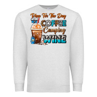 Oatmeal Heather Plan For The Day Coffee Camping Wine Frappe Coffee Premium Sweatshirt - FaDigitalArtStudio