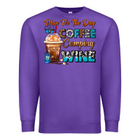 Purple Plan For The Day Coffee Camping Wine Frappe Coffee Premium Sweatshirt - FaDigitalArtStudio