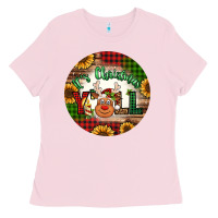 Bubblegum Pink it's Christmas y'all reindeer Christmas Ladies Tee - Jasminsmagicworld