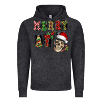Vintage Black Merry af skeleton messy bun Vintage Hoodie - NancyCooperArtShop