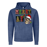 Vintage Denim Merry af skeleton messy bun Vintage Hoodie - NancyCooperArtShop