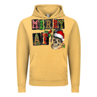 Vintage Mustard Merry af skeleton messy bun Vintage Hoodie - NancyCooperArtShop