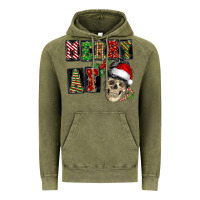 Vintage Olive Merry af skeleton messy bun Vintage Hoodie - NancyCooperArtShop