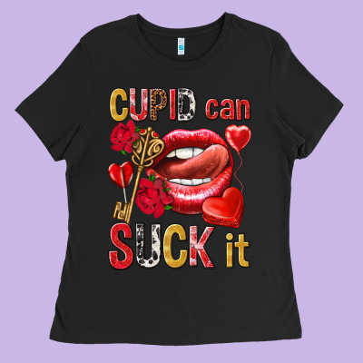 Cupid Can Suck It Ladies Tee Designed By Nancycooperartshop
