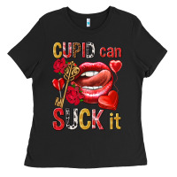 Black cupid can suck it Ladies Tee - NancyCooperArtShop