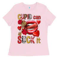 Bubblegum Pink cupid can suck it Ladies Tee - NancyCooperArtShop
