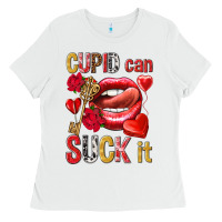 White cupid can suck it Ladies Tee - NancyCooperArtShop