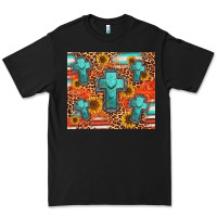 Black turquoise cross pattern Premium Tee - Jasminsmagicworld