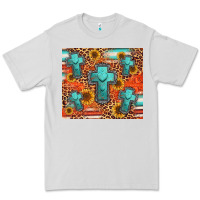 Dove Grey turquoise cross pattern Premium Tee - Jasminsmagicworld